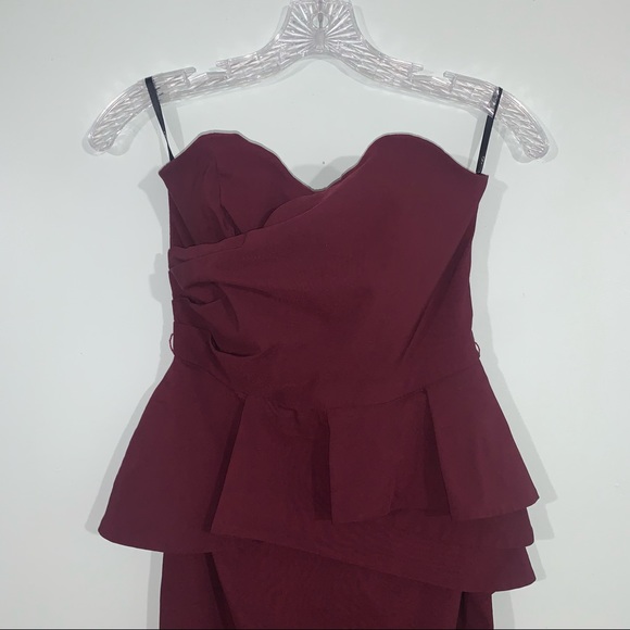 ASOS size 4 strapless burgundy dress - Picture 2 of 12